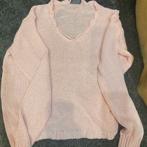 Light pink Wooden Ships V neck Sweater.